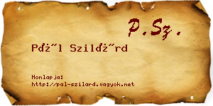 Pál Szilárd névjegykártya
