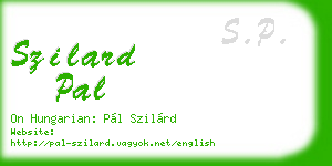 szilard pal business card