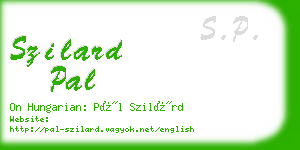 szilard pal business card